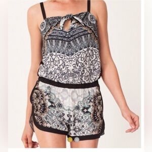 Hale Bob handkerchief shorts romper XS